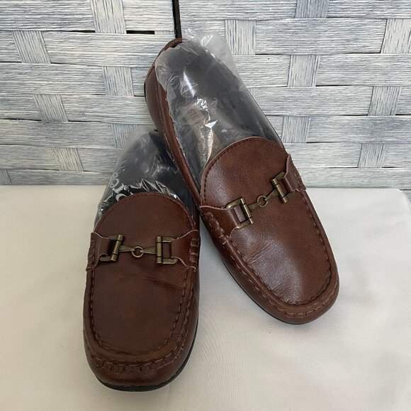 Steve Madden Unisex - Child Blange Loafers Leather Upper Brown sz 3 - Picture 1 of 7